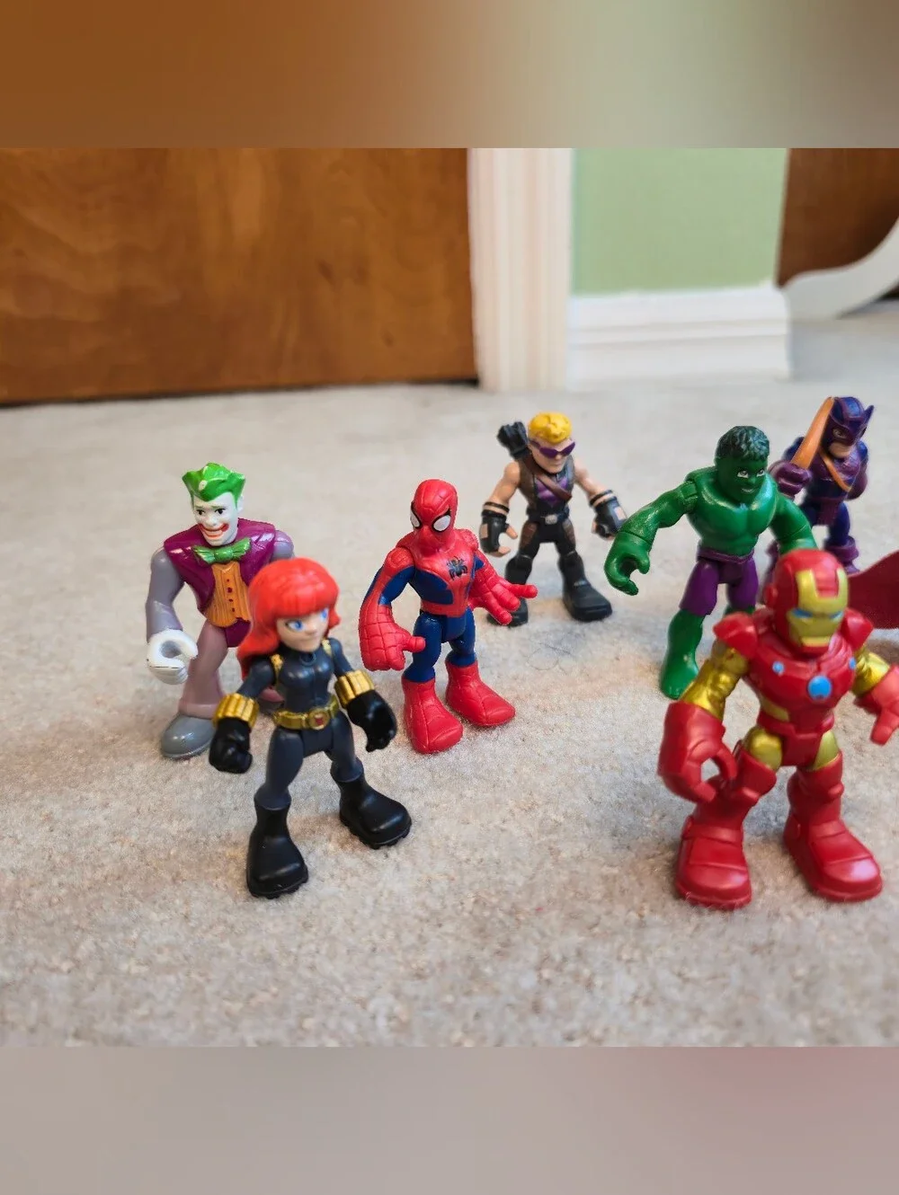 Marvel Super Hero Squad AVENGERS LOT OF 9 Hulk Iron Man Thor Spiderman Joker
